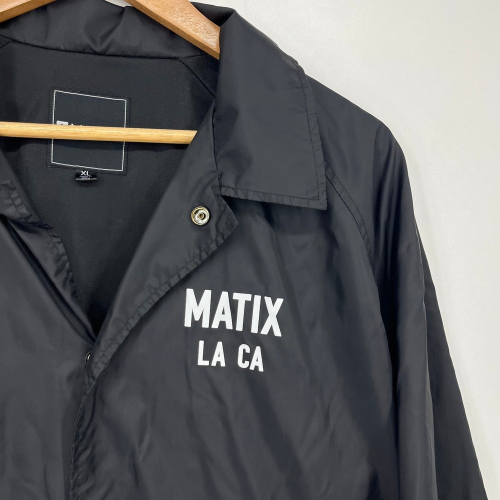 Matix Compton Surf Club LA Coaches Jacket Black Mens XL Nylon Snap Front - Picture 10 of 14